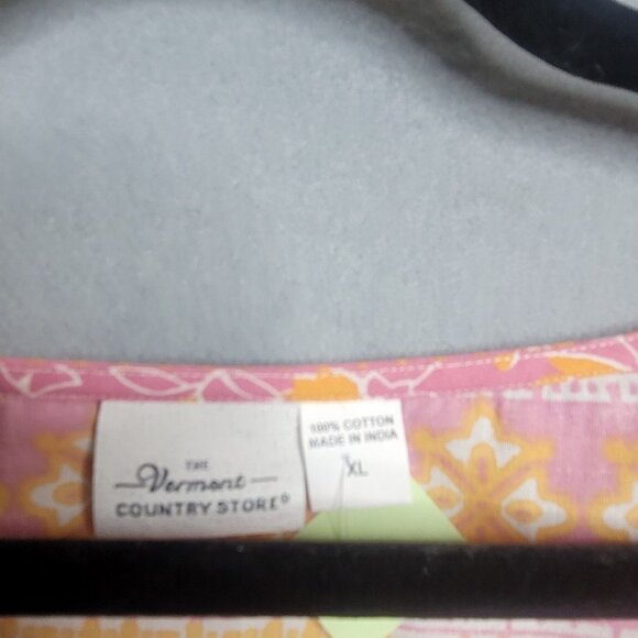 The Vermont Country Store Cotton Boho Hippie Muumuu Top Size XL - Picture 3 of 3